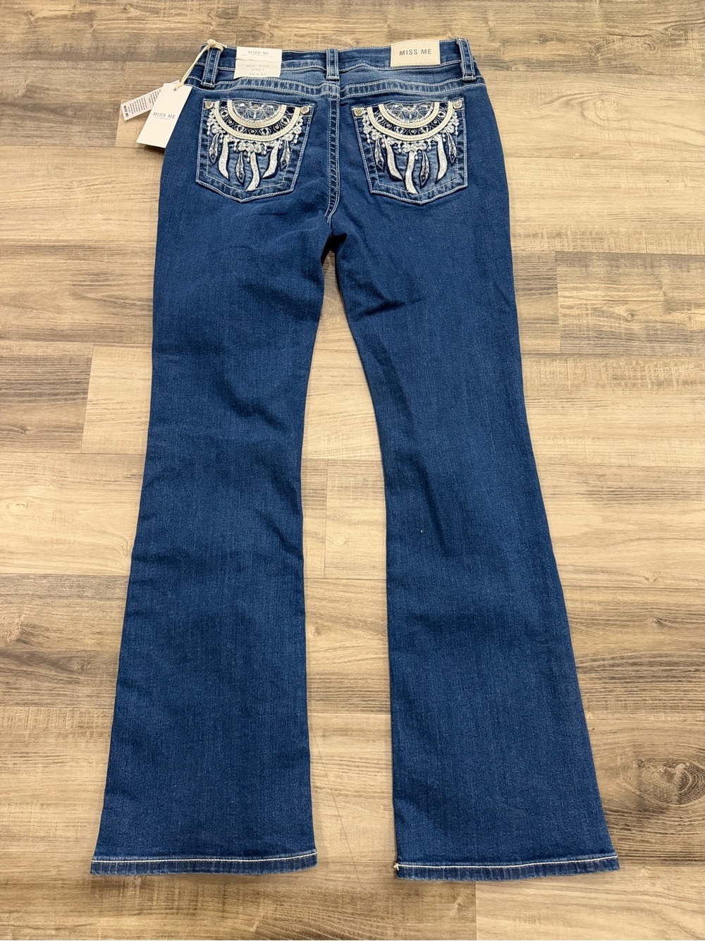 Miss Me Los Angeles Dark Wash Mid-Rise Bootcut Jeans - Dreamcatcher Embellished